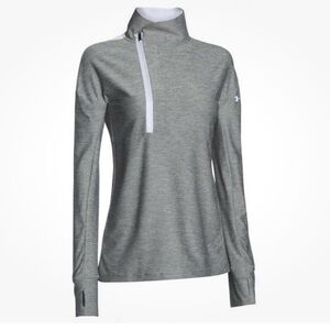 Under Armour Women's Hotshot 1/2 Zip Pullover. XS. Gray / white. Never worn.